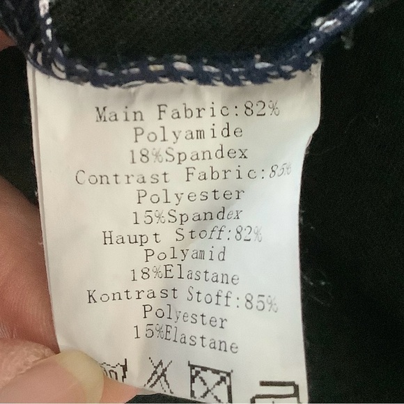 HANNA NIKOLE Plus Size One-Piece Rash Guard Swimsuit Long Sleeve Colorblock Blue - Picture 7 of 12